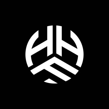 Beyaz arka planda HHF harf logosu tasarımı. HHF yaratıcı harflerin baş harfleri logo kavramı. HHF harf tasarımı.
