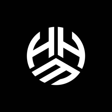 Beyaz arka planda HHM harf logosu tasarımı. HHM yaratıcı harflerin baş harfleri logo kavramı. HHM harf tasarımı.