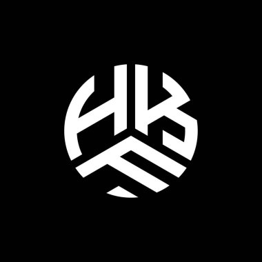 Beyaz arkaplanda HKF harf logosu tasarımı. HKF yaratıcı harflerin baş harfleri logo kavramı. HKF harf tasarımı.