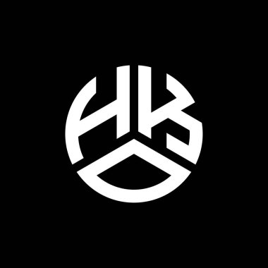 Beyaz arka planda HKO harf logosu tasarımı. HKO yaratıcı harflerin baş harfleri logo kavramı. HKO harf tasarımı.