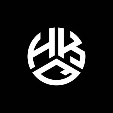 Beyaz arka planda HKQ harf logosu tasarımı. Karargah yaratıcı harflerin baş harfleri logo konsepti. Karargah harf tasarımı.