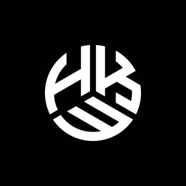 Beyaz arkaplanda HKW harf logosu tasarımı. HKW yaratıcı harflerin baş harfleri logo kavramı. HKW harf tasarımı.