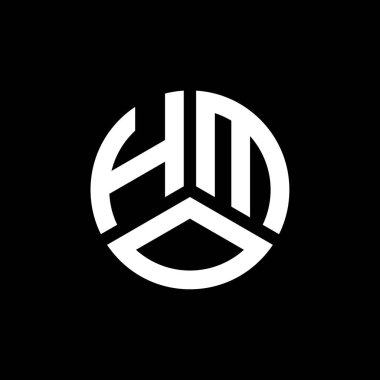 Beyaz arka planda HMO harf logosu tasarımı. HMO yaratıcı harflerin baş harfleri logo kavramı. HMO harf tasarımı.