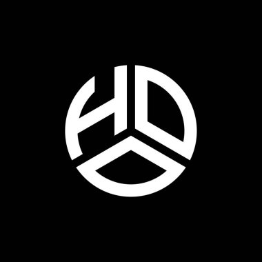 Beyaz arka planda HOO harfi logo tasarımı. HOO yaratıcı harflerin baş harfleri logo kavramı. HOO harf tasarımı.