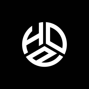 Beyaz arkaplanda HOP harf logosu tasarımı. HOP yaratıcı harflerin baş harfleri logo kavramı. HOP harf tasarımı.
