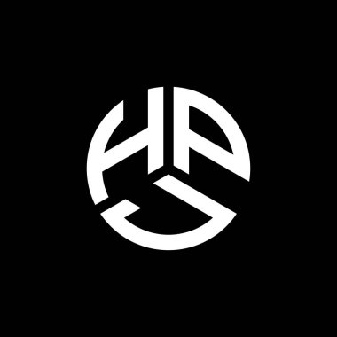 Beyaz arka planda HPJ harf logosu tasarımı. HPJ yaratıcı harflerin baş harfleri logo kavramı. HPJ harf tasarımı.