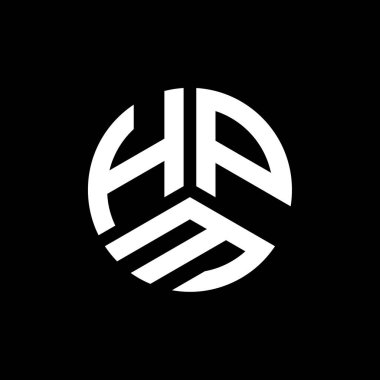 Beyaz arka planda HPM harfi logo tasarımı. HPM yaratıcı harflerin baş harfleri logo kavramı. HPM harf tasarımı.
