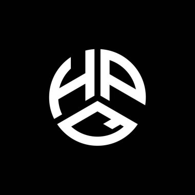 Beyaz arka planda HPQ harf logosu tasarımı. Karargah yaratıcı harflerin baş harfleri logo konsepti. Karargah harf tasarımı.