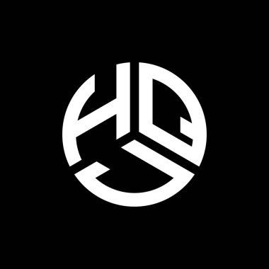 Beyaz arka planda HQJ harf logosu tasarımı. HQJ yaratıcı harflerin baş harfleri logo kavramı. HQJ harf tasarımı.