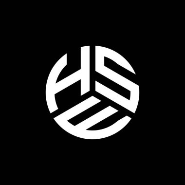 Beyaz arka planda HSE harf logosu tasarımı. HSE yaratıcı harflerin baş harfleri logo kavramı. HSE harf tasarımı.