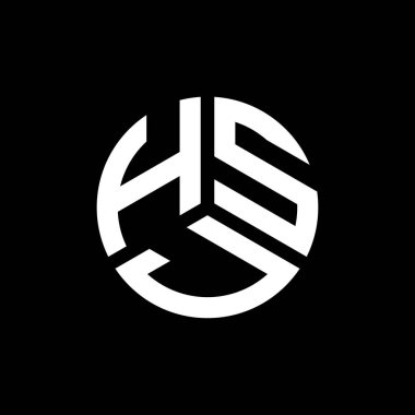 Beyaz arka planda HSJ harf logosu tasarımı. HSJ yaratıcı harflerin baş harfleri logo kavramı. HSJ harf tasarımı.