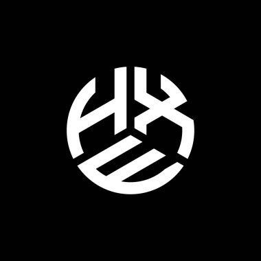Beyaz arka planda HXE harf logosu tasarımı. HXE yaratıcı harflerin baş harfleri logo kavramı. HXE harf tasarımı.