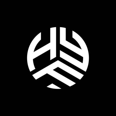 Beyaz arka planda HYF harf logosu tasarımı. HYF yaratıcı harflerin baş harfleri logo kavramı. HYF harf tasarımı.