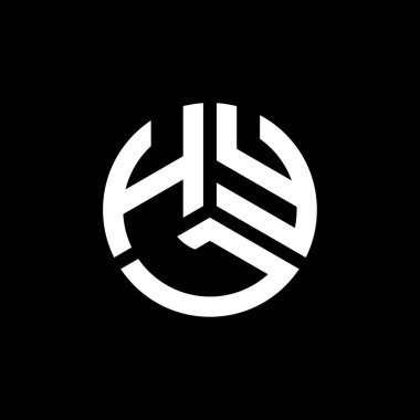 Beyaz arka planda HYL harf logosu tasarımı. HYL yaratıcı harflerin baş harfleri logo kavramı. HYL harf tasarımı.