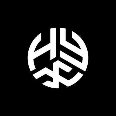 Beyaz arka planda HYX harfli logo tasarımı. HYX yaratıcı harflerin baş harfleri logo kavramı. HYX harf tasarımı.