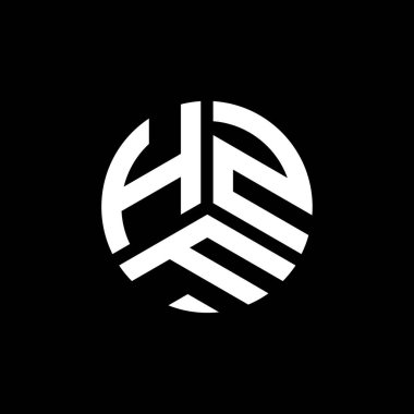 Beyaz arka planda HZF harf logosu tasarımı. HZF yaratıcı harflerin baş harfleri logo kavramı. HZF harf tasarımı.