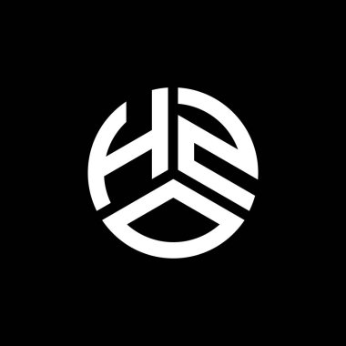 Beyaz arka planda HZO harf logosu tasarımı. HZO yaratıcı harflerin baş harfleri logo kavramı. HZO harf tasarımı.