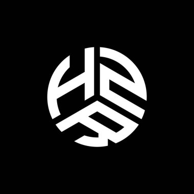 Beyaz arka planda HZR harf logosu tasarımı. HZR yaratıcı harflerin baş harfleri logo kavramı. HZR harf tasarımı.