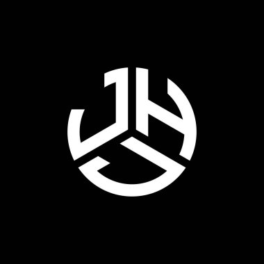 Siyah arka planda JHJ harf logosu tasarımı. JHJ yaratıcı harflerin baş harfleri logo kavramı. JHJ harf tasarımı.