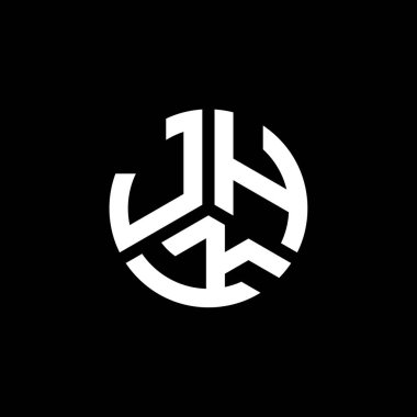 Siyah arka planda JHK harf logosu tasarımı. JHK yaratıcı harflerin baş harfleri logo kavramı. JHK harf tasarımı.