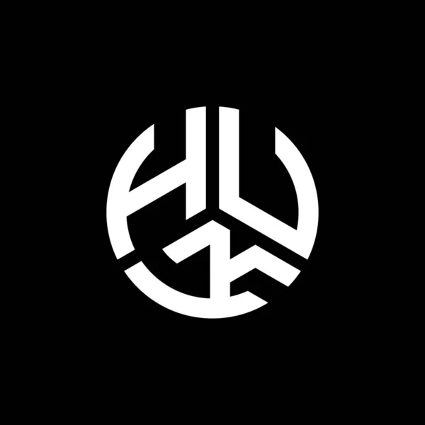 Diseño Del Logotipo Letra Huk Sobre Fondo Blanco Huk Iniciales — Archivo Imágenes Vectoriales