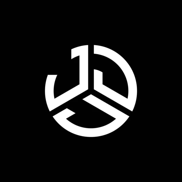 Σχεδιασμός Λογοτύπου Jjj Μαύρο Φόντο Jjj Δημιουργικά Αρχικά Γράμμα Λογότυπο — Διανυσματικό Αρχείο