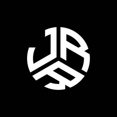 Siyah arka planda JRR harf logosu tasarımı. JRR yaratıcı harflerin baş harfleri logo kavramı. JRR harf tasarımı.