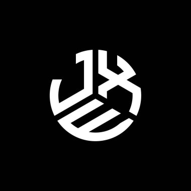Siyah arkaplanda JXE harf logosu tasarımı. JXE yaratıcı harflerin baş harfleri logo kavramı. JXE harf tasarımı.