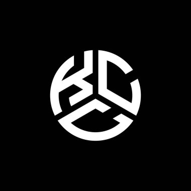 Siyah arkaplanda KCC harf logosu tasarımı. KCC yaratıcı harflerin baş harfleri logo kavramı. KCC harf tasarımı.