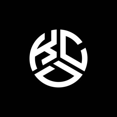 Siyah arkaplanda KCD harfli logo tasarımı. KCD yaratıcı harflerin baş harfleri logo kavramı. KCD harf tasarımı.