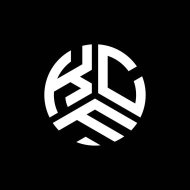 Siyah arkaplanda KCF harf logosu tasarımı. KCF yaratıcı harflerin baş harfleri logo kavramı. KCF harf dizaynı. KCF harf logo tasarımı siyah arkaplan üzerinde. KCF yaratıcı harflerin baş harfleri logo kavramı. KCF harf tasarımı.