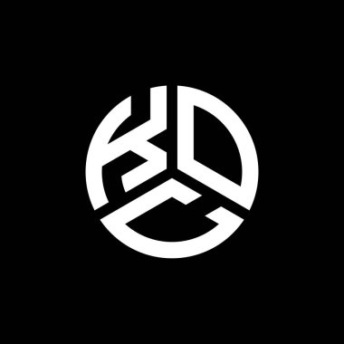 Siyah arka planda KOC harf logosu tasarımı. KOC yaratıcı harflerin baş harfleri logo kavramı. KOC harf tasarımı.