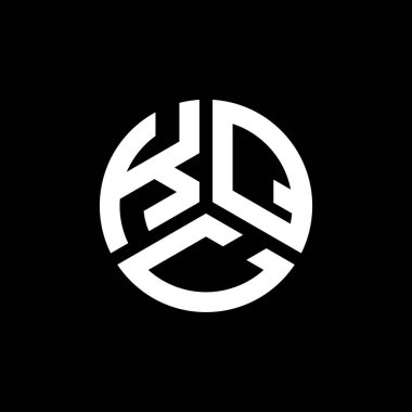 Siyah arkaplanda KQC harf logosu tasarımı. KQC yaratıcı harflerin baş harfleri logo kavramı. KQC harf tasarımı.