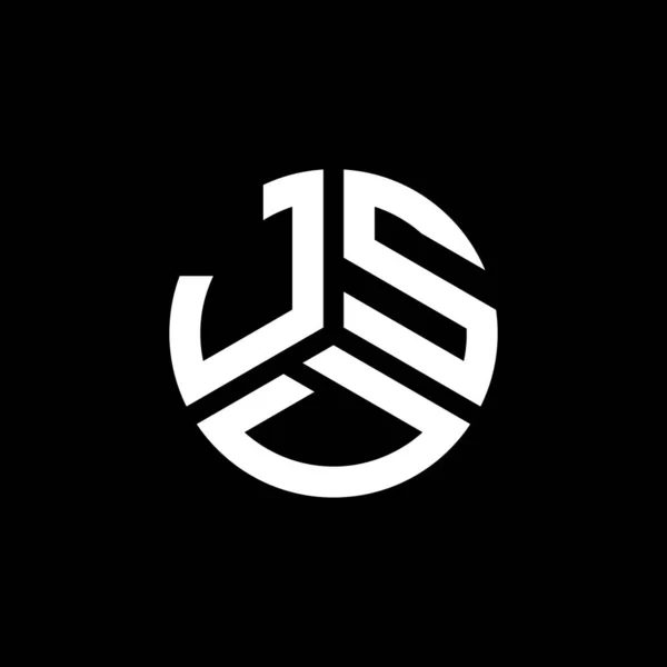 Diseño Del Logotipo Letra Jsd Sobre Fondo Negro Jsd Iniciales — Vector de stock