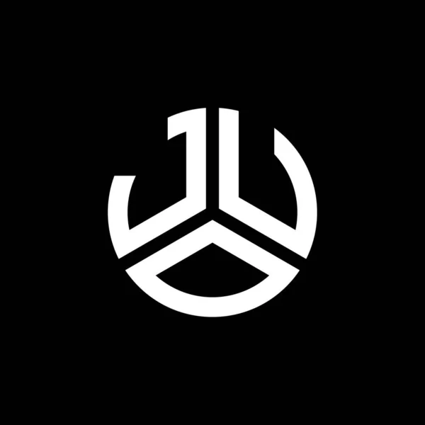 Siyah Arka Planda Juo Harf Logosu Tasarımı Juo Yaratıcı Harfler — Stok Vektör