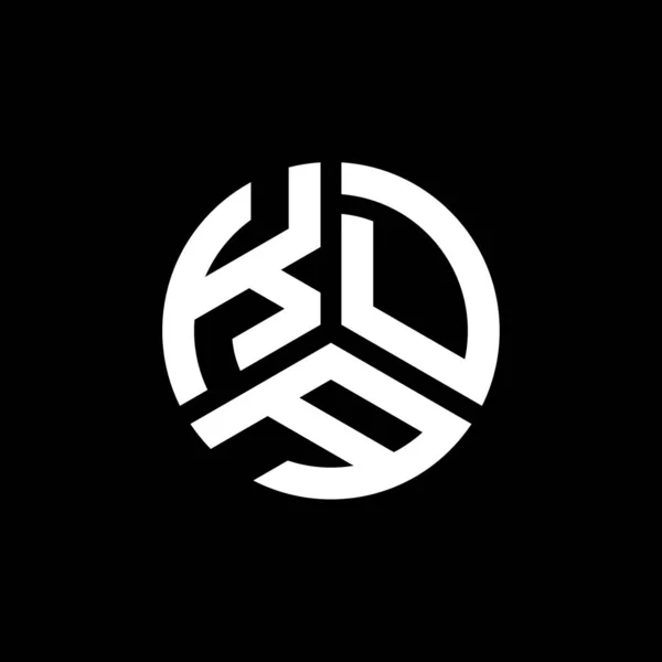 Kda Lettera Logo Design Sfondo Nero Kda Creativo Iniziali Lettera — Vettoriale Stock