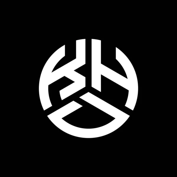 Diseño Del Logotipo Letra Khd Sobre Fondo Negro Khd Iniciales — Vector de stock