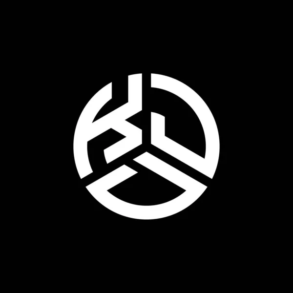 Diseño Del Logotipo Letra Kjd Sobre Fondo Negro Kjd Iniciales — Vector de stock