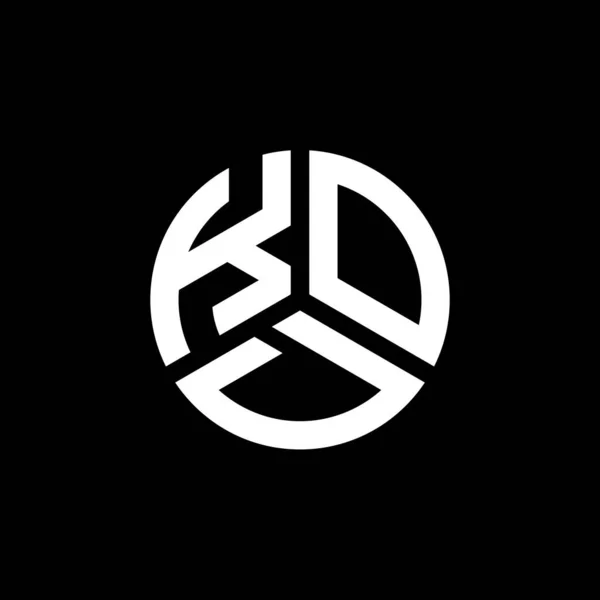 Kod Letter Logo Design Auf Schwarzem Hintergrund Kod Kreative Initialen — Stockvektor