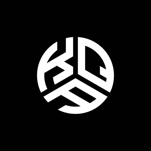 Diseño Del Logotipo Letra Kqa Sobre Fondo Negro Kqa Iniciales — Vector de stock