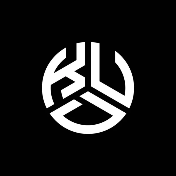 Kud Letter Logo Design Auf Schwarzem Hintergrund Kud Kreative Initialen — Stockvektor