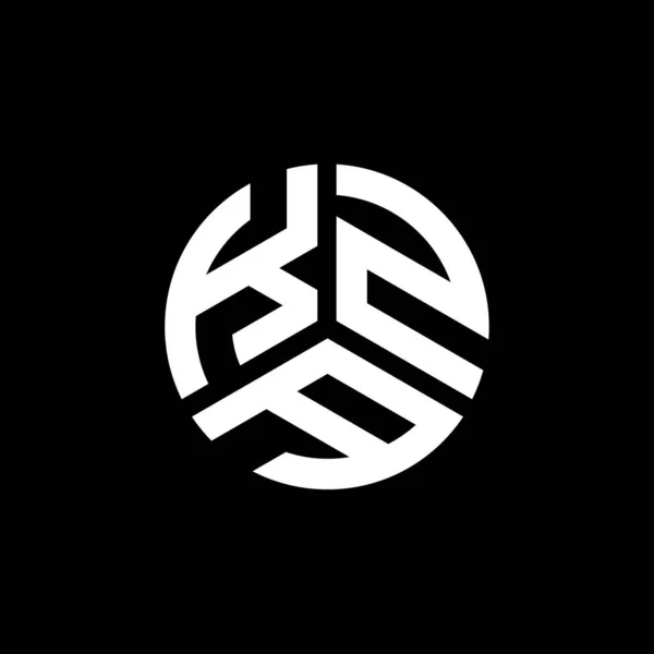 Diseño Del Logotipo Letra Kza Sobre Fondo Negro Kza Iniciales — Vector de stock
