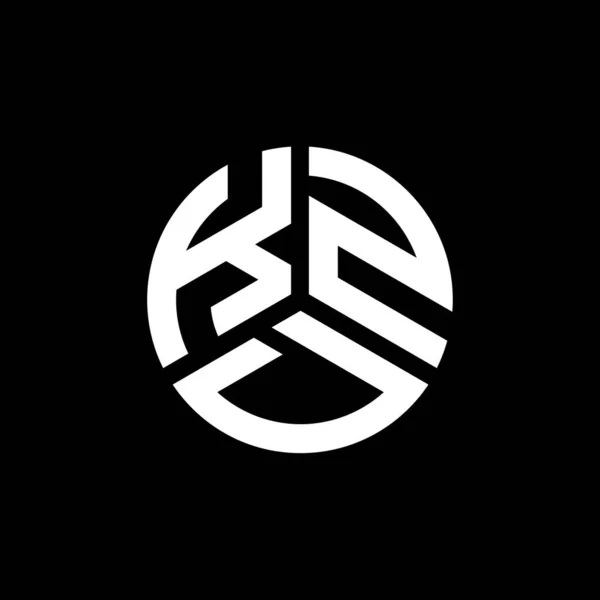 Siyah Arkaplanda Kzd Harf Logosu Tasarımı Kzd Yaratıcı Harflerin Baş — Stok Vektör