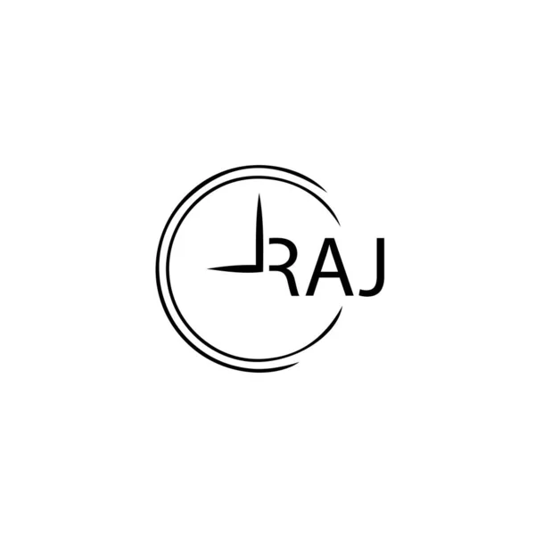 Diseño Del Logotipo Letra Raj Sobre Fondo Blanco Raj Iniciales — Vector de stock