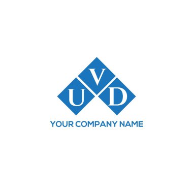 Beyaz arka planda UVD harf logosu tasarımı. UVD yaratıcı harflerin baş harfleri logo kavramı. UVD harf tasarımı.