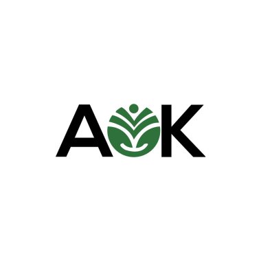 Beyaz arka planda AOK harf logosu tasarımı. Yaratıcı harflerin baş harfleri logo konsepti. AOK harf tasarımı.
