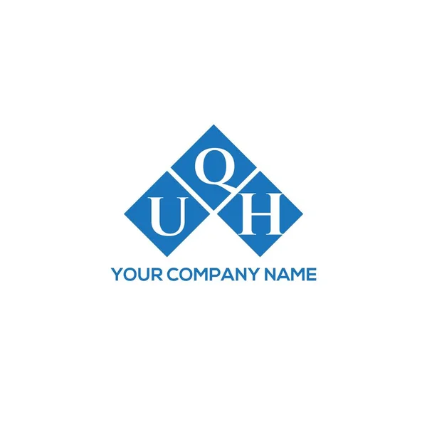 Uqh Design Logotipo Carta Fundo Branco Uqh Iniciais Criativas Conceito — Vetor de Stock