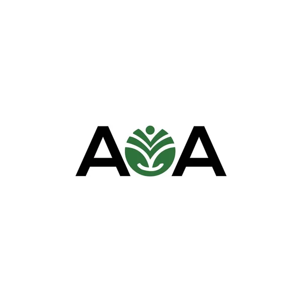 Diseño Del Logotipo Letra Aoa Sobre Fondo Blanco Aoa Iniciales — Vector de stock
