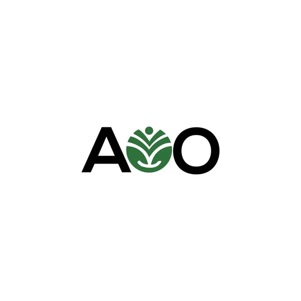 Diseño Del Logotipo Letra Aoo Sobre Fondo Blanco Aoo Iniciales — Vector de stock
