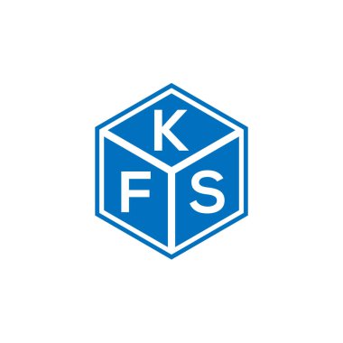 Siyah arkaplanda KFS harf logosu tasarımı. KFS yaratıcı harflerin baş harfleri logo konsepti. KFS harf tasarımı.